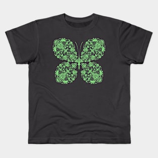 Paisley Pastel Green Butterfly Kids T-Shirt